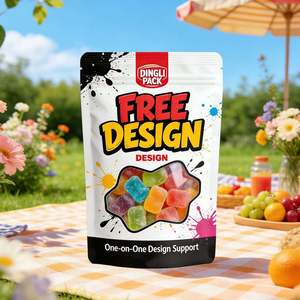 Free Design Custom Printed Food Packaging Candy <b>Bag</b> Resealable With Window Stand up Pouch Plastic Packaging Snack <b>Bags</b> - Product Image 1