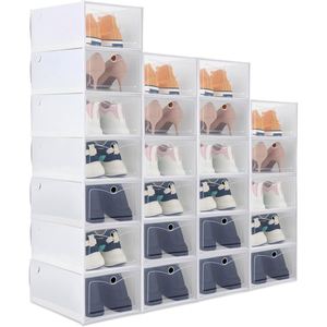 Boîte de rangement pliable en plastique multicolore pour la maison, organisateur de chaussures empilable avec accès frontal pour usage domestique - Product Image 1