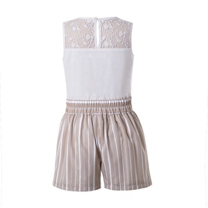 Nuovi set di abbigliamento per bambina OEM set di abbigliamento Boutique estivo Top senza maniche e pantaloncini a righe per ragazze di 3-10 anni - Product Image 2