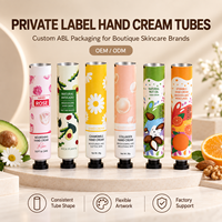 Tubes d'emballage pour crème pour les mains en aluminium et plastique, finition mate, impression UV personnalisée, contenants vides avec bouchons à vis