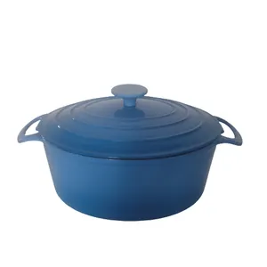 Chuihua Производитель продаж синий цвет эмаль маленькая покрытая голландская печь диаметр 27 см портативная пожарная яма с голландской духовкой