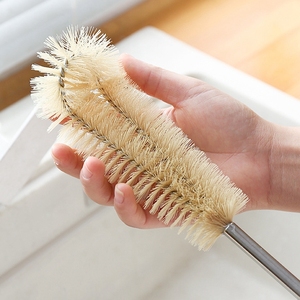 FF628 Kitchen Dish Cleaner Scrubber Baby Bottle Glass Wine Decanters <strong>Flask</strong> <strong>Cleaning</strong> Brush Wood Long Handle Water Bottle Brush - Product Image 2