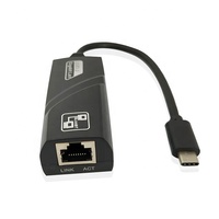 Adaptador USB 3,1 tipo C a RJ45 Gigabit Ethernet Tarjeta de red LAN con cable de 1000Mbps para computadora portátil/escritorio