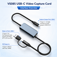 Tarjeta de Captura de Video USB C 1080P60 HDMI a Tipo-C con Dongle, Transmisión de Energía PD de 100W, Chip MS2130, Plug and Play para Cámara, Laptop, Switch