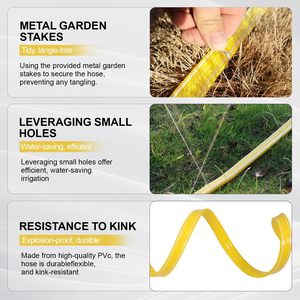 Lot de 4 tuyaux d'<span class=keywords><strong>arrosage</strong></span> perforés de 7,6 m, <span class=keywords><strong>tuyau</strong></span> d'<span class=keywords><strong>arrosage</strong></span> flexible pour pelouse et jardin, idéal pour l'<span class=keywords><strong>arrosage</strong></span> de la cour et l'entretien des plantes - Product Image 2