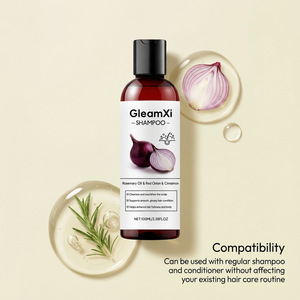 Gleamxi Private Label Deep Cleansing Nourishing Smoothing Natural Rosemary Oil Red <strong>Onion</strong> Hair <strong>Shampoo</strong> 100ml - Product Image 3