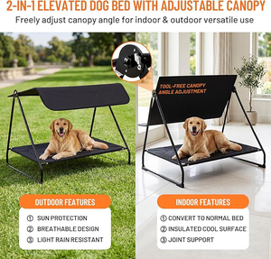 Wholesale Elevated Dog Bed Breathable Cooling Raised Dog <b>Cot</b> Luxury Pet Bed With Adjustable Canopy In Outdoor And Indoor Yard - Product Image 3