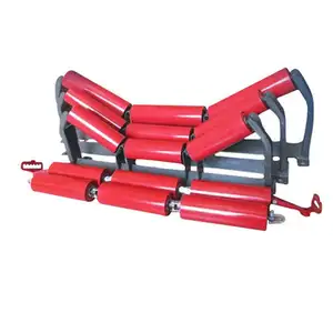 Heavy Industry Belt Conveyor Carrier Roller Rubber Mining Belt Conveyor Trough Roller Idler For Sale