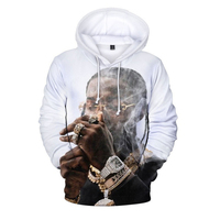 Sweat à capuche pour homme imprimé étoile de rappeur hip-hop, impression 3D, mode masculine, Harajuku, pull à capuche drôle surdimensionné, sweat-shirt