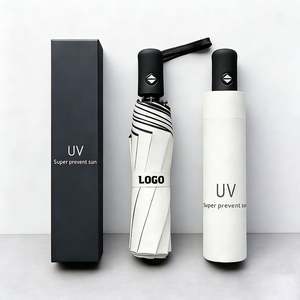 Parapluies pliants promotionnels bon marché en gros, 3 sections, imperméables, haute qualité, protection solaire, avec logo personnalisé - Product Image 1