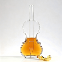 Bouteilles en verre en forme de violon, bouteille à vin en verre transparent, bouteille décorative pour spiritueux, pour la décoration de bar à domicile, collection de cadeaux