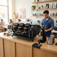 Machine à café expresso italienne 5000W à 3 groupes, 9 bars, automatique, pour cappuccino, avec chaudière à café 3L et chaudière à vapeur 12L