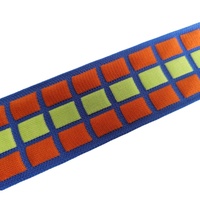 Sangle élastique personnalisée en sergé à motif à carreaux multicolore, jacquard, élasthanne/polyester, largeur 10-100 mm, pour ceintures, sacs et textiles de maison