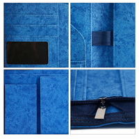 Portefeuille d'affaires en cuir de luxe Padfolio Dossier de documents avec fermeture éclair et bloc-notes