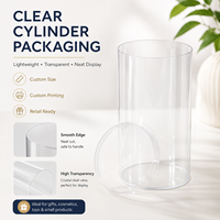 Boîte à parfum transparente personnalisable et recyclable, emballage cylindrique en plastique PET recyclé, rangement pour bougies avec logo personnalisé