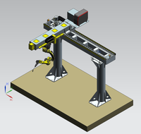 Sistem Gantry Robot Terbalik 300kg dengan Sumbu Eksternal XY untuk Otomatisasi Pengelasan Robot Industri