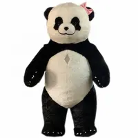 Fantasia de festa para cosplay, traje de panda inflável peludo adulto para venda