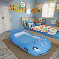 Vente en gros en usine Lit pneumatique confortable et doux pour tout-petits Matelas gonflables en forme de voiture pour enfants avec 4 côtés pour enfants