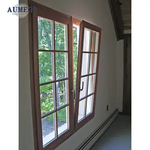 Aumegi 젖빛 유리 여닫이 창 비용 이중 유리 여닫이 창 기울기 및 회전 창