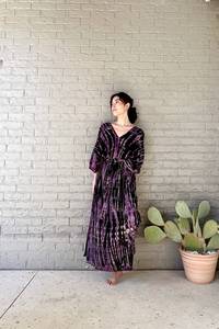 Vestido de caftán de tamaño libre para mujer, cubierta de cuerpo largo Maxi, estampado de bloque de mano, bordado, estilo informal de verano, inspiración musulmana Islámica - Product Image 6