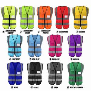 Veste réfléchissante à fermeture éclair multi-poches avec logo personnalisé, vêtements haute visibilité, gilet de sécurité pour le travail en circulation - Product Image 2