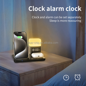 Desktop New Upright Multifunctional Desktop Wholesales Digital Desk <strong>Bedside</strong> Alarm <strong>Clock</strong> Wireless Charger for <strong>Iphone</strong> With <strong>Clock</strong> - Product Image 5