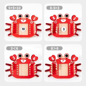 Jeu de calcul mathématique en bois pour la maternelle, activités éducatives, design exquis en forme de crabe, jouet de comptage - Product Image 4