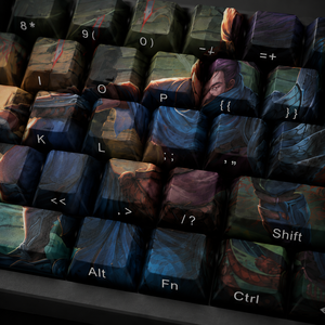 คีย์แคปพิมพ์ลายด้านข้างแบบกำหนดเอง LOL <span class=keywords><strong>Yasuo</strong></span> 68 คีย์ วัสดุ PBT แบบ Dye Sublimation โปรไฟล์ Cherry สำหรับคีย์บอร์ดแบบ Mechanical - Product Image 2