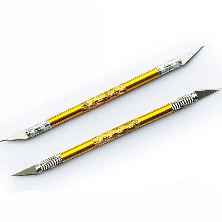 Dubbel Hoofd Ontwerp Van Hoge Kwaliteit Multi Utility Metalen Pen Mes Art Aluminium Utility Mes Model Maken Heet Snijmes