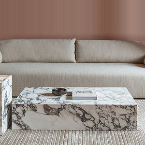 Table en marbre moderne sur mesure pour salon, hôtel, cuisine - Design Calacatta naturel poli de luxe, résistant à l'eau - Product Image 3