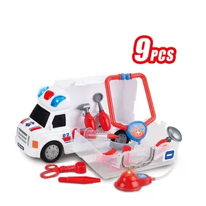 खिलौना के लिए एम्बुलेंस कार भंडारण बच्चों डॉक्टर खिलौने खेलने सेट के साथ चिकित्सा उपकरण