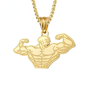 Customized Men's <b>Titanium</b> Steel Pendant Necklace Bodybuilding Men's Trendy Necklace - Product Image 1
