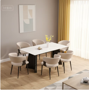Mesa <span class=keywords><strong>de</strong></span> Comedor Contemporánea <span class=keywords><strong>de</strong></span> Mármol Blanco Natural <span class=keywords><strong>de</strong></span> 90x180x76cm, con Patas <span class=keywords><strong>de</strong></span> Madera/Metal, Hecha <span class=keywords><strong>a</strong></span> Mano, Ecológica, para Uso en Hoteles y Hogares - Product Image 5