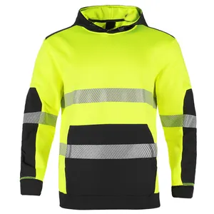 사용자 정의 로고 인쇄 작업복 패션 작업 팀 반사 녹색 사람 작업 레저 의류 후드 Hi Vis