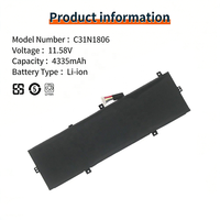 Batterie d'ordinateur portable au lithium-ion ASUS ZenBook UX430UA UX430UQ U4100U neuve 11,58 V C31N1620, remplacement d'usine, batterie d'ordinateur portable