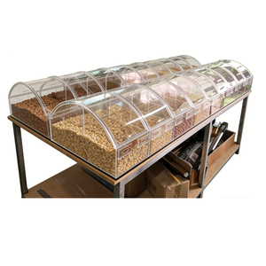 Boîte à bonbons incurvée en acrylique transparent sur mesure avec porte coulissante, conteneur <span class=keywords><strong>pour</strong></span> aliments secs, pain, boulangerie, <span class=keywords><strong>pour</strong></span> supermarché, magasin de détail - Product Image 2