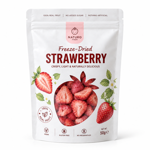 Wholesale Custom Printed Freeze Dried Fruit Packaging Bag Resealable Stand Up Pouch with Strawberry Shape <b>Window</b> - Product Image 1
