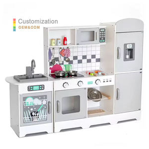 ของเล่นเพื่อการศึกษาของเด็ก4ส่วนสไตล์ครอบครัวทำจากไม้จำลองเสียงเตาแก๊สเบาสำหรับบ้านตุ๊กตา - Product Image 1