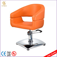 Fauteuil de coiffure hydraulique TOMSPA en gros, fauteuil de barbier, base carrée, couleur rouge, cuir synthétique, garantie 1 an, design moderne pour
