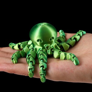 Figurine de pieuvre imprimée en 3D de 12 cm avec articulations flexibles pour la décoration de la maison, du bureau, de la table, ornement animal marin, cadeau idéal, jouet - Product Image 4