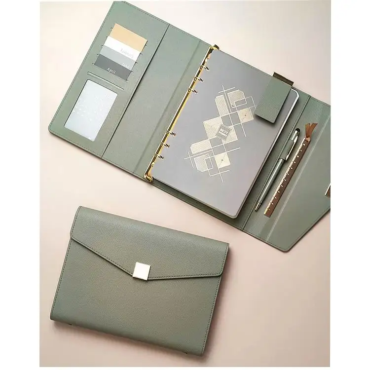 Sketch Book Leather Notebooks 6 Ring Binder Agenda Notebook Planner