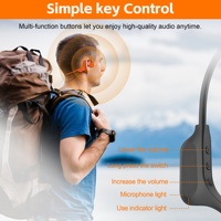 Casque à conduction osseuse ESON avec lecteur MP3, mémoire 32 Go, chargement magnétique, conception ouverte, étanche IPX8