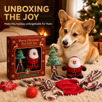 Ensemble de jouets de Noël pour chiens, jouets à mâcher durables en corde de coton pour chiens agressifs, jouets à mâcher pour molaires, pack cadeau pour animaux de compagnie, vente en gros, logo personnalisé