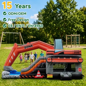 Castillo Inflable Comercial con Tobogán, Temática de Excavadora, Certificado CE, de PVC, para Niños, para <span class=keywords><strong>Alquiler</strong></span> en Eventos - Product Image 1