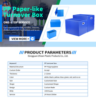 Boîte en plastique pliable de qualité industrielle, durable et empilable, en Coroplast, pour le stockage et les services de découpe