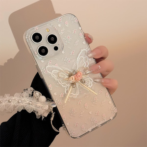 Pour iPhone 16 Cas <span class=keywords><strong>Les</strong></span> Papillon Téléphone Cas TPU Cas pour iPhone 16 15 14 Pro Max 16 Plus avec Chaîne - Product Image 4