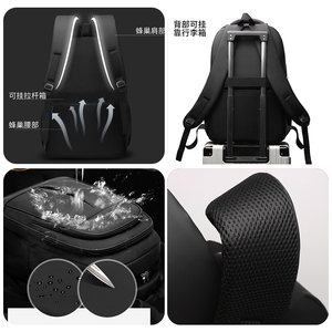 <span class=keywords><strong>Sac</strong></span> à <span class=keywords><strong>dos</strong></span> professionnel <span class=keywords><strong>bleu</strong></span> <span class=keywords><strong>marine</strong></span> pratique avec poches en filet : pour les essentiels de bureau et les escapades du week-end - Product Image 3