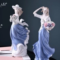 Petites décorations de style européen pour la maison : figurines en porcelaine blanche pour salon, meuble à vin, meuble TV, chambre à coucher – Beauté occidentale
