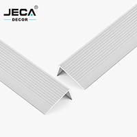 Profilés d'escalier en aluminium JECA, bordure de carrelage métallique antidérapante, profil de nez de marche avec marche intégrée pour une escalier intérieur sécurisé