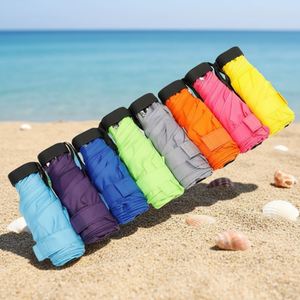 Mini parapluie de poche de haute qualité en gros avec logo personnalisé, parapluie pliable 5 sections portable anti-UV en forme de capsule - Product Image 2
